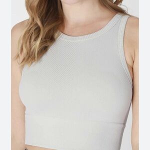 Zara White High Neck Crop Top